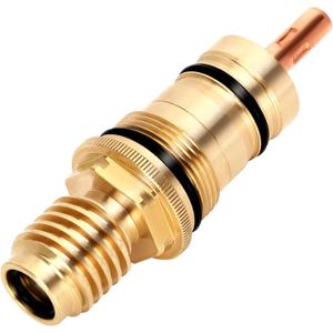 47050000 1/2 Thermo Element Cartridge Valve, Thermostatic Cartridge Compatible with Grohe Tub and Shower Faucet Model 34122, Precision Temperature Control, Brass, Starlight Chrome