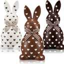 Amyhill 3 Pcs 3D Easter Bunny Decorations Resin Rustic Farmhouse Rabbit Table Centerpiece Vintage Easter Bunny Tiered Tray Decor Tabletop Freestanding Gifts for Spring Party Gifts