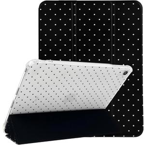Lovmooful Compatible for iPad 11th 11-Inch A16 (2025),iPad 10 (10.9-Inch,2022 Model,10th Generation) Case with Pencil Holder Cute Polka Dot Aesthetic Design Soft TPU Trifold Stand Protective-Black
