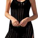 Sulozom Women Swimsuits Cover Ups Crochet Bathing Suit Tassel Bikini Coverup Beach Swimwear (L)