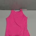 REORIA Butsmooth Womens Basic Sexy Sleeveless Racer Back Halter Neck Bodysuit Tank Tops (Small, Neon Rose Red)