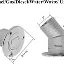 Marine Deck Filler/ Fill Keyless Cap 316 Stainless Steel Elbow Boat Accessories Yacht Hardware (Type: Diesel, 50mm/2inch)