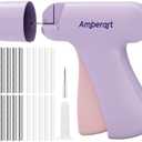 Stitch Gun for Clothes, Handheld Quick Clothing Fixer, Mini Sewing Kit, Tag Gun Includes 2 Needles, 1000 Black Fasteners & 1000 White Fasteners (Purple)