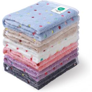 Luciphia 1 Pack 6 Dog Blankets Cat Soft Fluffy Fleece Pet Blanket Warm Cute Print Design Puppy Kitten Doggy Dot Medium(30"x20")