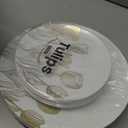 White/Gold Tulip Organic Plates Combo - Plastic - Case Pack of 96 - For Parties, Catering & Special Events, 10 x 7.5 Inches