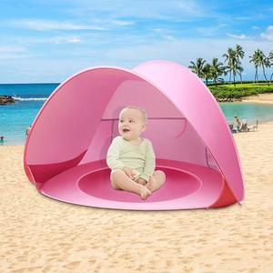 Pop Up Baby Beach Tent, Portable Kiddies Shade Pool Tent 50 SPF UV Protection Sun Shelter Canopy for Infant Indoor and Outdoor Use (Pink)