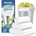 1.6 Gallon 120 pcs (Fit 1.31.6 Gal)Small Clear Trash Bags, Strong 1.3 Gallon1.5 Gallon 1.6 gallons Garbage Bags, Bathroom Trash Can Bin Liners, Mini Bags for Office, Waste Basket Liner,Fit 56 Liters