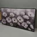 Large Black and White Flower Canvas Wall Art With Black Wood Frames for Living Room Bedroom Home Office Modern Canvas Prints Framed Canvas Wall Art Size 30x60