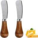 Linwnil Butter Knives Set, Acacia Handle, Durable Stainless Steel Blade, Butter Knife for Smooth Spreading Butter Cream Cheese Jam, Ideal for Bagels, Sandwiches, Butter Knife Spreader (Pack of 2)