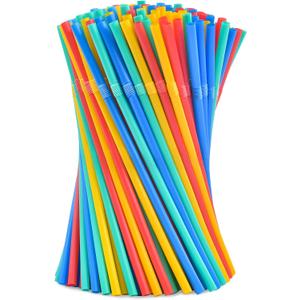 Plasticless 100 PCS Disposable Drinking Straws, Eco Friendly Straws Drinking Plastic Free Colorful Flexible Bendable Corn-based Organic Compostable Biodegradable Straws for Party Travel 8.2" Long