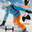 2 x RIGWARL Winter Gloves Waterproof for Cold Weather, Warm Snow Gloves Men Women, Skiing Glove with Touchscreen Fingers for Hiking Running (Medium, 123 Colder-(80% Warm)-black)