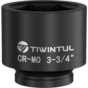 3-3/4" Impact Socket 1" Drive, Deep 6 Point CR-MO Heavy Duty Socket, Single Axle Nut Socket for Mining Trucks, Oilfield & Wind Turbine Flange Bolts, Railway & Port Equipment, ANSI Certified