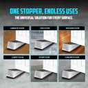 RIZZZ Heavy Duty Door Stoppers  4 Pack Zinc Alloy Door Stop Wedges with Non-Slip Rubber | Strong Metal Door Stop for Bottom of Heavy Doors