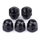 M10-1.5 Hex Head Acorn Cap Nuts, 304 Stainless Steel 18-8 Hexagon Head Acorn Dome Cap Nuts, Black Oxide Finish, Hex Drive, 20 PCS