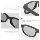 SUPVOX 5 Pcs 3D Glasses: Circular Polarized Non-Flashing Passive 3D Glasses - Frosting Plastic Polishing Black Frame, Ultra-Light - No Nose Pressure Viewing Glasses for Home and Cinema
