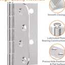 24 Pack Brushed Nickel Door Hinges, 4 Inch Heavy Duty Hinges with 5/8" Radius & Square Corners, Satin Finish, Removable Pin, Quiet for Interior & Exterior Doors