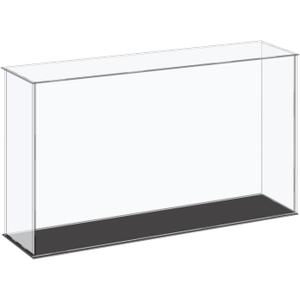 MECCANIXITY Acrylic Display Case Plastic Box Cube Storage Box Clear Small Assemble Dustproof Showcase 16.1x4.3x10 Inch for Collectibles Items