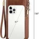 GAEKEAO Wallet for Women Clutch RFID Blocking Wristlet Leather Purse Large Capacity Credit Card Holder with Grip Hand Strap