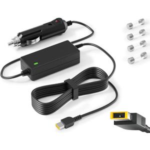 VHBW Replacement for Lenovo Car Charger 90W 65W 45W Compatible with ThinkPad X1 Carbon X1 Yoga T440 T450 T460 T470 T570 Edge E440 E460 E431 Lenovo Essential G700 G710 Power Supply Cord