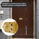 MY MIRONEY Jimmy Proof Deadbolt Lock Heavy Duty Safety Double Cylinder Locking Deadbolt with Keys Gold