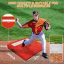 Portable Softball Baseball Pitching Mound 4" 30 x 30 x 4 Inch with Pitching Rubber Antifade Synthetic Turf for Indoor and Outdoor Baseball Pitching and Practice with Carry Handle