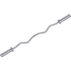 Fitvids Olympic EZ Curl Barbell Bar 47", 2-Inch Curl Bar for Weight Lifting, Hip Thrusts, Squat, Biceps-Home Gym Weight Bars (Black)