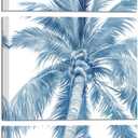sechars 3 Piece Palm Tree Canvas Wall Art Modern Navy Blue Bathroom Decor Tropical Botanical Painting Picture Print Coastal Theme Living Room Blue Decorations