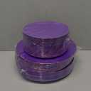 PULOTE 100PCS Purple Plastic Plates - Disposable Purple and Gold Plates Include 50 Dinner Plates 10.25 Inch and 50 Dessert Plates 7.5 Inch for Party&Birthday