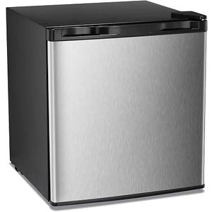 Antarctic Star Upright Freezer 1.1 Cu.ft, Compact Mini Freezer with Reversible Single Door, Temperature Control, Removable Shelves, Small freezer Stainless Steel for Home, Silver