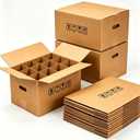 10 Sets Wine Boxes for Moving with Reinforced Cardboard and Handle