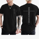 Christian Shirts for Men Vintage Religious Cross Bible Verse T-Shirt Jesus Faith Tshirt Inspirational Graphic Tees Size XL