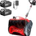 Cordless Snow Blower, Electric Snow Shovel with Total 2 x 5.0 Ah Batteries and Charger, Battery Powered Snow Thrower with LED, 23 Ft Distance with Directional Plate for Driveway, Step, Patio, Sidewalk