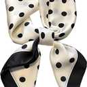 Dailyacc Hair Bandanas Scarf For Women Lightweight Fashion Neck Silk Satin Head Scarves For Sleeping Handbags Scarf (9-white Spot/27.5*27.5in)