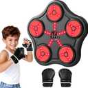 Cool Boxing Machine Toys for Kids Aged 5-12, Wall-Mounted Smart Bluetooth Punching Bag, Boxing Training Equipment with Boxing Glove, Birthday Gifts for 5 6 7 8 9 10 11 12 Year Old Boys