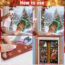 2 x Christmas Party Decorations - Snowflake Window Clings Stickers for Glass | Christmas Decorations Indoor Outdoor - Holiday Santa Claus Reindeer Decals Xmas Decor Party Favors Supplies for Outside 2025 (White Red)