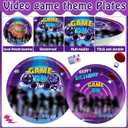 200Pcs Video Game Party Supplies Gaming Party Plates and Napkins Birthday Plates and Napkins for Royale Game Disposable Tableware Set Baby Shower Birthday Decor, 50 Guests