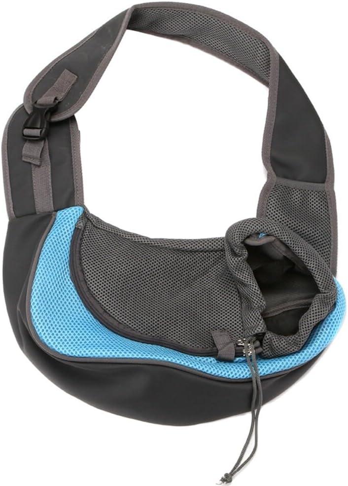 Pet Dog Sling Carrier Breathable Mesh Hands-Free Crossbody Bag for Small Dogs Cat Rabbit Outdoor Travel Light Blue