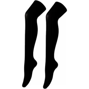 Over Knee Thigh High Stockings Stretchy Long Stockings for Women Daily Wear Halloween Cosplay (Black)