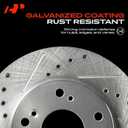 A-Premium 2-PC Set 12.99 inch (330mm) Rear Drilled and Slotted Disc Brake Rotors Compatible with BMW 330i/335i/340i xDrive, 430i, 328i, 330i, 335i, 340i, 330i/335i/340i GT xDrive