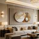 ONEOLTN Large 3D Texture Gold Geometry Canvas Wall Art for Living Room Modern Luxury Abstract Geometric Paintings Minimalist Aesthetic Square Circle Artwork Pictures Bedroom Office Decor 20X 40