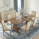 RELEANY Washable Area Rug, 8'x10', Blue/ White/ Gray