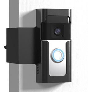 Anti Theft Ring Doorbell Mount - Renter Friendly Ring Doorbell Holder for Apartment Door - All Metal Ring Door Bracket Blink Doorbell Mount No Drill (Frosted Black)