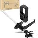 Hurrikom shed Door Latch shed Door Handle with 5-1/2" Stem,shed Door Lock Matching Set Includes 5 Keys forPlayhouses, shed Latch Chicken Coops,Camper, RV, Garage Door(Black)