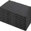 MUKLEI 8 PCS 10 x 4.7 Inch Black Slate Cheese Boards, Black Slate Serving Platter with Natural Edge, Slate Stone Serving Tray for Cheese, Charcuterie, Sushi, Appetizers