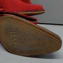 IUV Suede Cowboy Boots for Women Western Mid Calf Cowgirl Boots with Embroidered, Retro Snip Toe Fashion Boot With Chunky Block Heel Summer Fall Country Music Festival Cowboy Chic Size 7 Red Suede