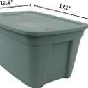 Edge Plastics Classic Storage Tote, durable storage in for home or garage with secure snap lid designed for stacking (6, Light Green, 5 Gallon)