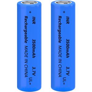 2 Packs 18650 Rechargeable Battery 3.7V 3500mAh 18650 Flat Top Battery for Headlights etc