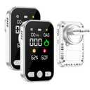 2 Pack Carbon Monoxide Detectors & Natural Gas Alarm Plug in,4in1 CO Detector & Combustible Gas Sensor with Battery Backup,Temperature & Humidity Display,Ideal for Home Travel