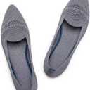 Frank Mully Women's Casual Loafer Flats Slip On Loafer Shoes Comfortable Knit Flat Shoes Classics Pointy Toe Loafer Flats,for Work,Travel (9.5, 6013 Grey)