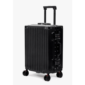 VentureVault Carry On Luggage 22x14x9 Airline Approved, Zipper less Luggage Carry On, Hard Shell Suitcases with TSA Lock, Lightweight Carry On Suitcases with Aluminum Frame (Black, 20inch)